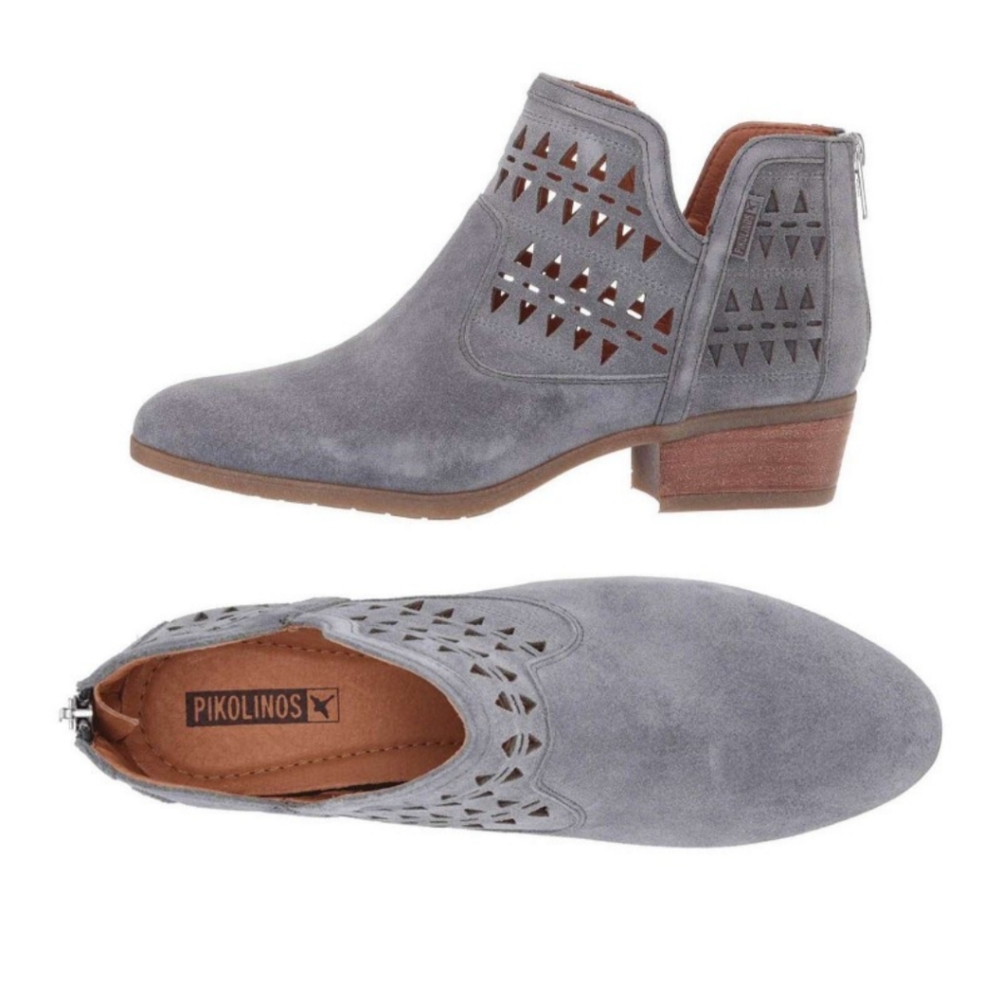 PIKOLINOS Daroca Cut-Out Suede Booties, Size EU 38 (7.5-8 US)